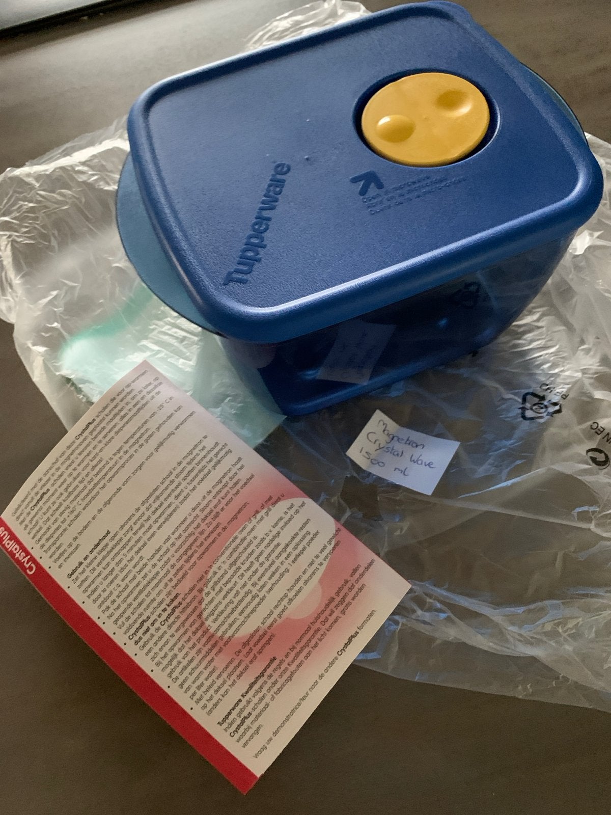 Tupperware Magnetron Crystal Wave 1.5L - Nieuw, Blauw, Tupperware, Opwarmen 1,5 liter, Magnetronschaal