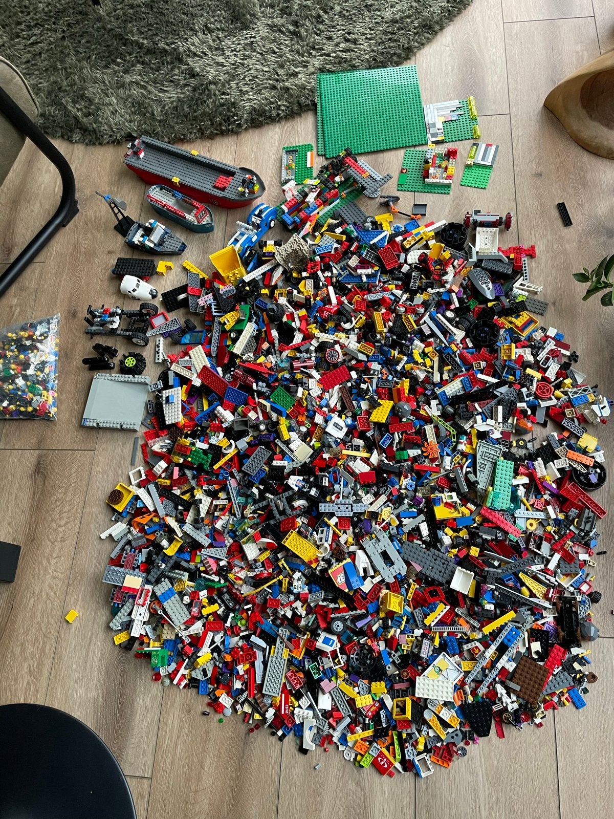 Grote partij LEGO 11 kilo: boten, grondplaten en poppetjes, Ophalen of Verzenden, Gebruikt, Overige merken