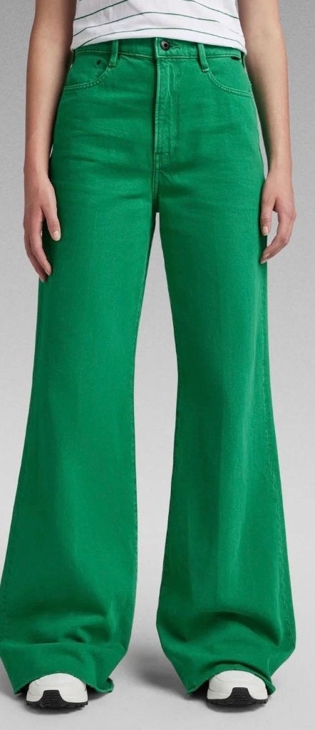G-star deck ultra high wide leg groene jeans, nieuw  24-28, Overige kleuren, Nieuw, Ophalen of Verzenden, G-STAR RAW