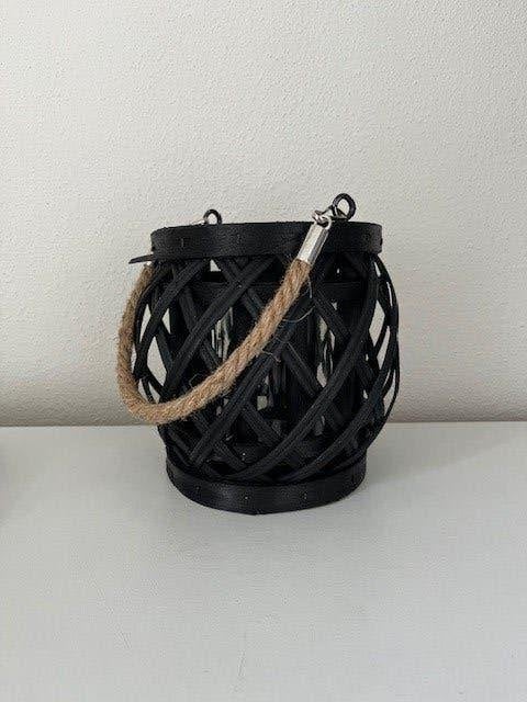 Windlicht Jort rond zwart Nieuw!, Nieuw, Ophalen of Verzenden, 14 cm, Kandelaar
