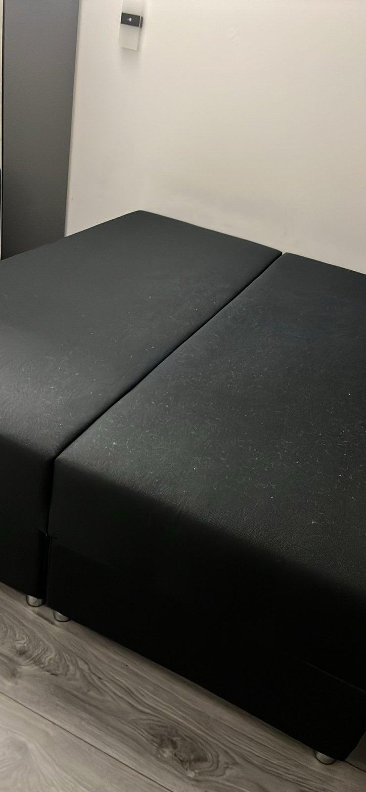Zwart tweepersoons bed met opbergruimte, Huis en Inrichting, Ophalen, Gebruikt, Zwart, Tweepersoons