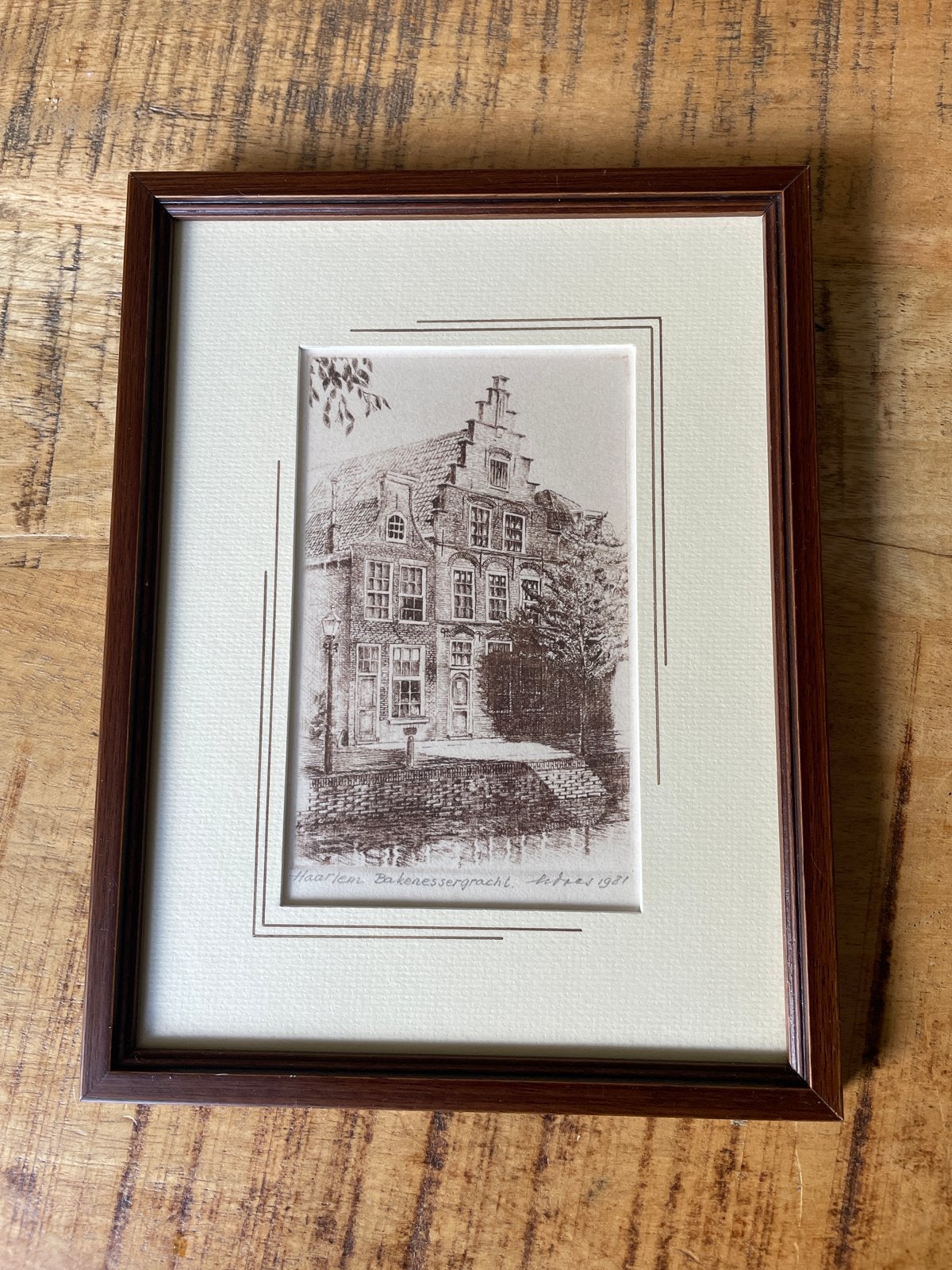 Ets van Henk Daas: Bakenessergracht, Haarlem (1981), Antiek en Kunst, Stadsgezicht, Ophalen of Verzenden, Gesigneerd, 1950 - 1999