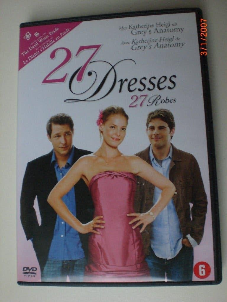 dvd 27 Dresses Katherine Heigl James Marsden Malin Akerman, Bonusmateriaal, Engels, Nederlands, Romantische komedie