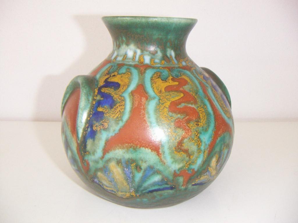 Zuid Holland Gouda plateel keramiek vaas jr.1920. Oriental., Antiek en Kunst, Antiek | Vazen, Ophalen of Verzenden