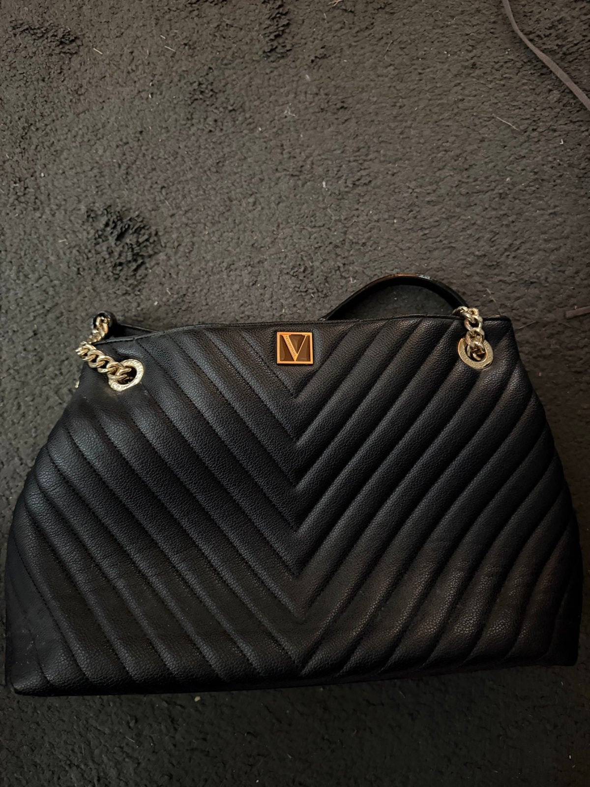 Victoria's Secret Handtas Zwart met Gouden Details, Verzenden, Gebruikt, Zwart, Handtas