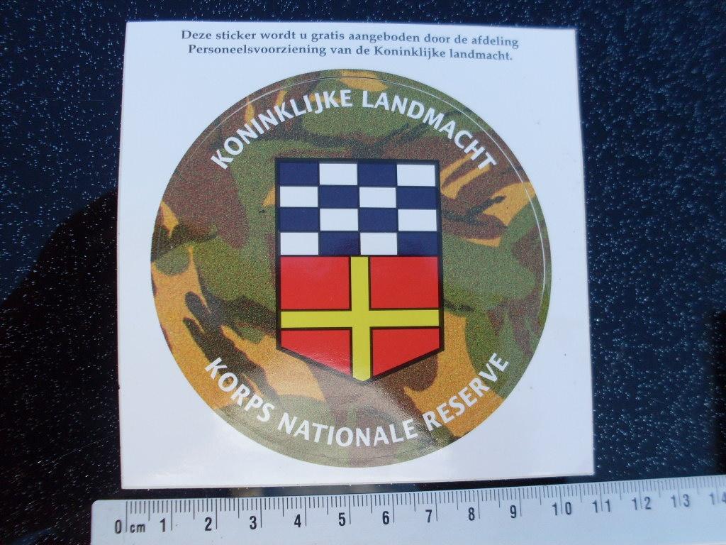 sticker koninklijke landmacht korps nationale reserve logo, Verzamelen, Verzenden, Zo goed als nieuw, Bedrijf of Vereniging