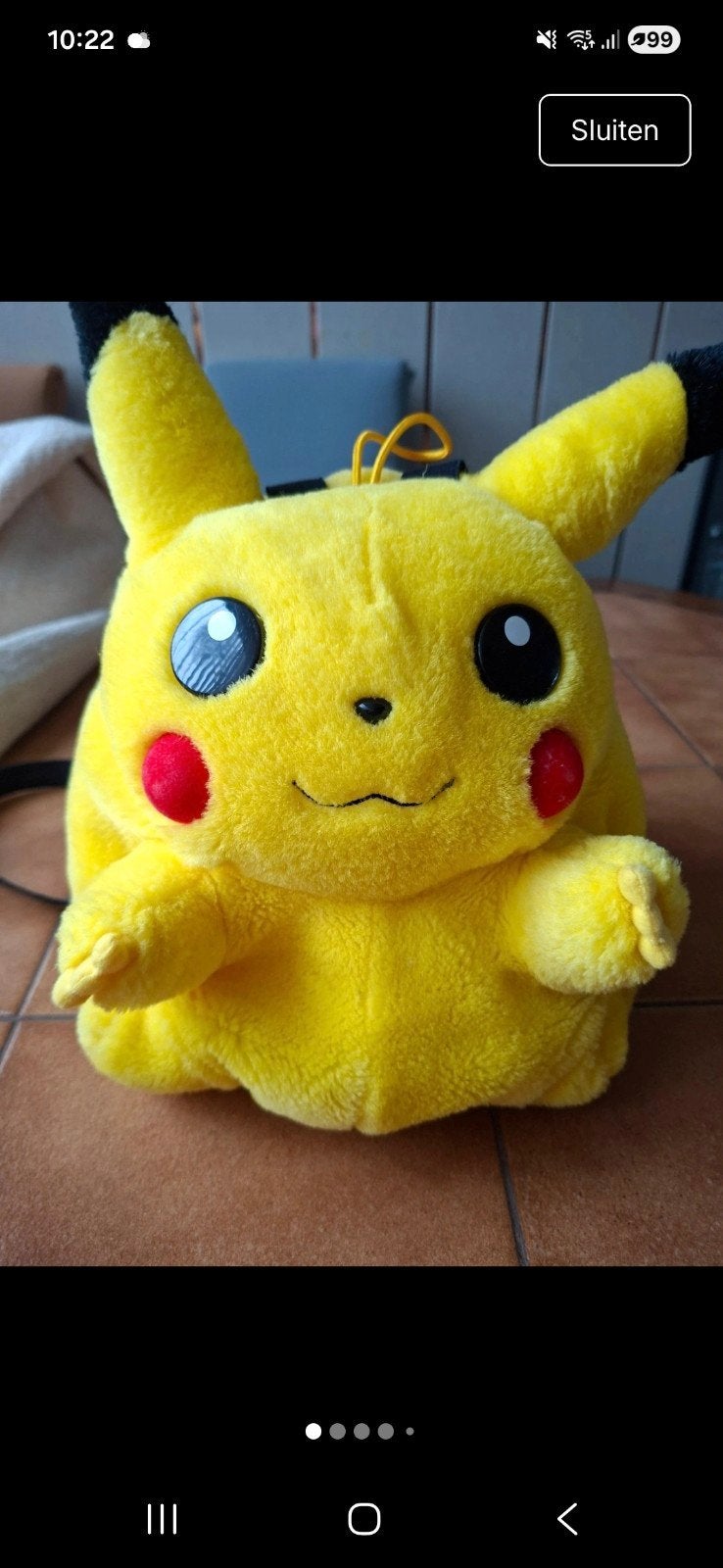 Pikachu Rugtas - Zacht en knuffelbaar, ca. 30 cm, Ophalen of Verzenden, Gebruikt, Overige typen