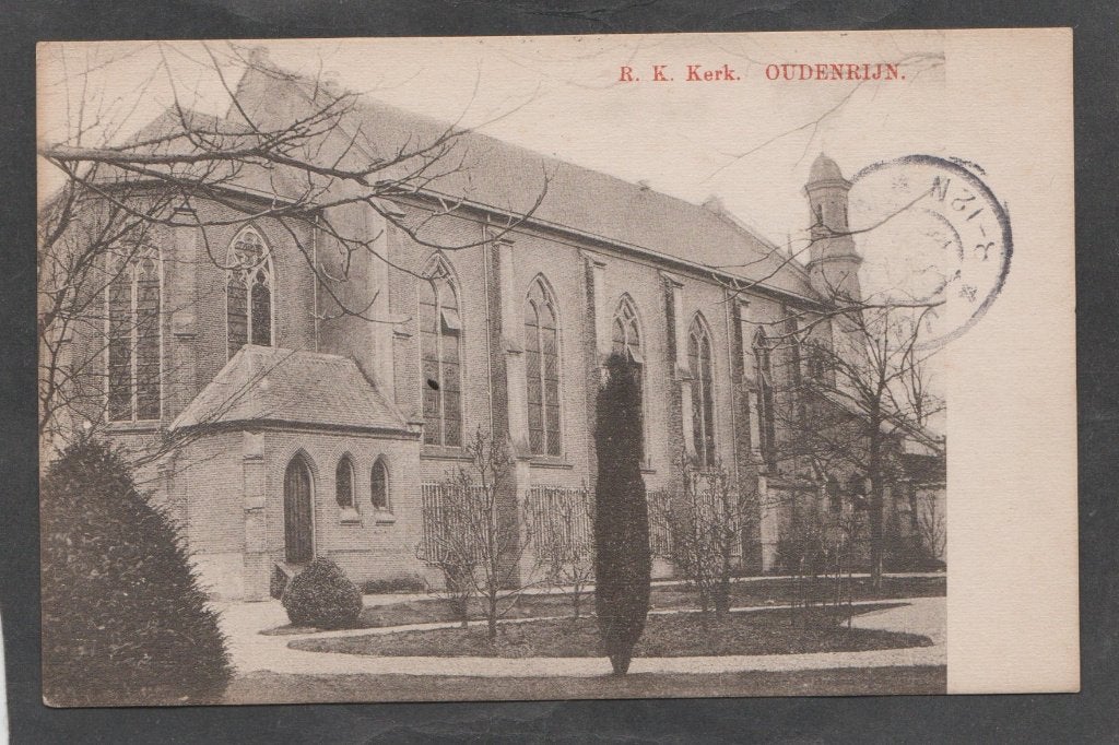 oudenrijn-utrecht gezicht op de r.k. kerk, Verzamelen, Verzenden, Voor 1920, Gelopen, Utrecht