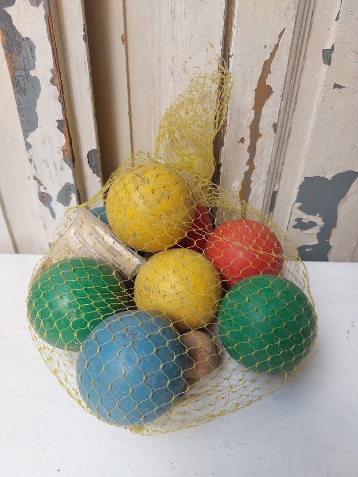 Oude houten jeu de boules set, Ophalen of Verzenden