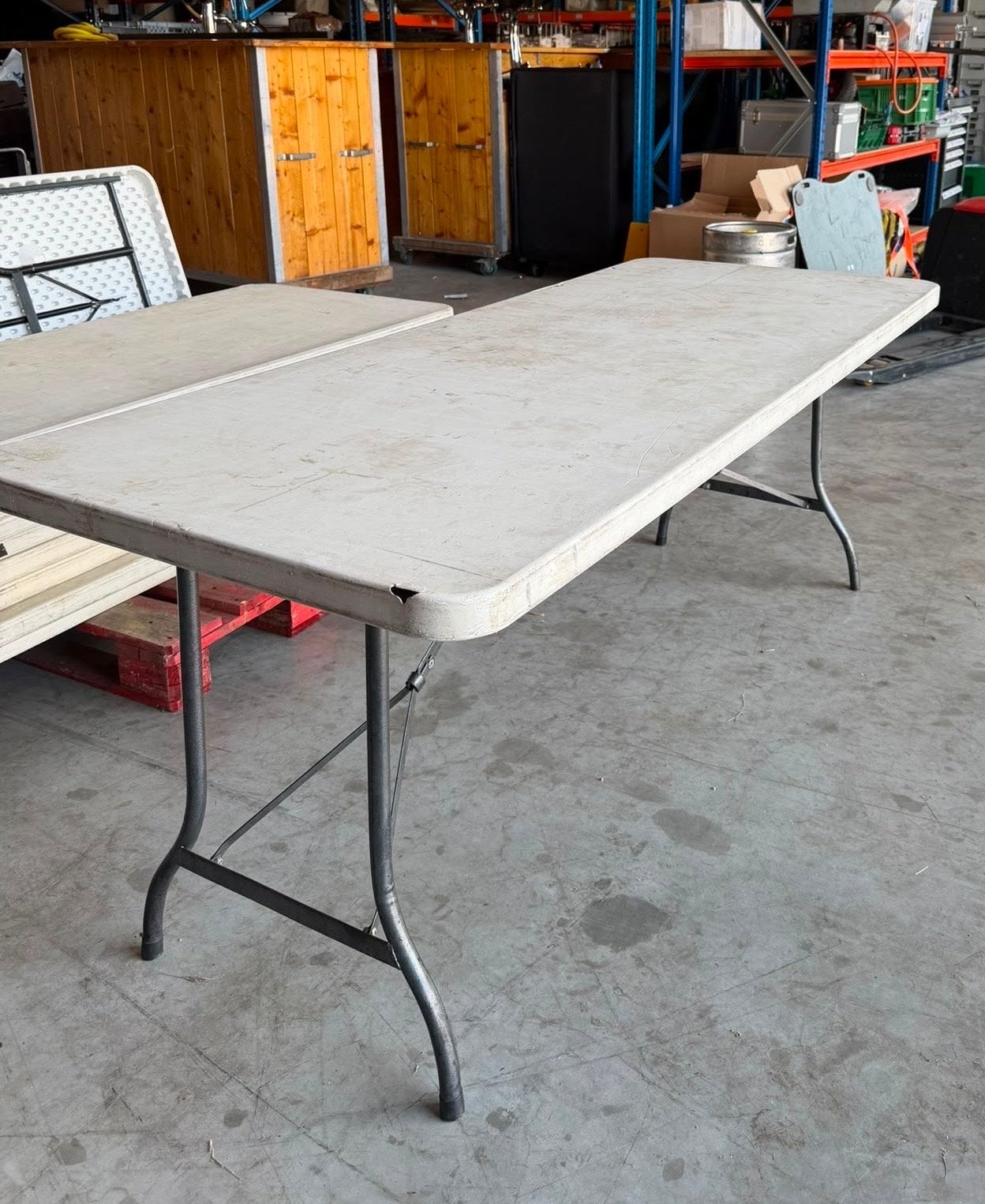 12x Gebruikte inklapbare buffettafels, Huis en Inrichting, Tafels | Eettafels, Ophalen, Kunststof, Gebruikt, 50 tot 100 cm