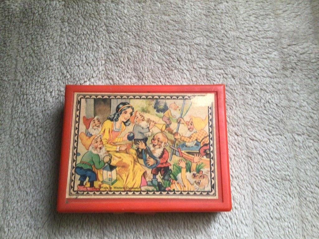 Vintage vier puzzels in één , mooie sprookjes taferelen, Ophalen of Verzenden