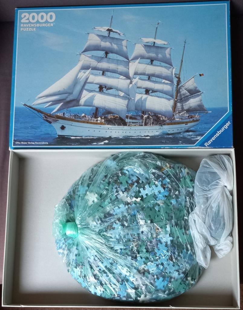 Ravensburger puzzel van 3 mast-bark, 2000 st., compleet, Hobby en Vrije tijd, Denksport en Puzzels, Ophalen of Verzenden, Meer dan 1500 stukjes