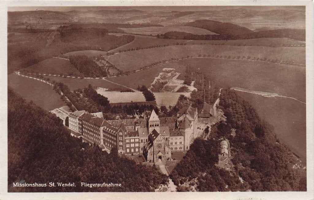 703-225-013 Missionshaus St Wendel Fliegeraufnahme, Verzenden, Voor 1920, Duitsland
