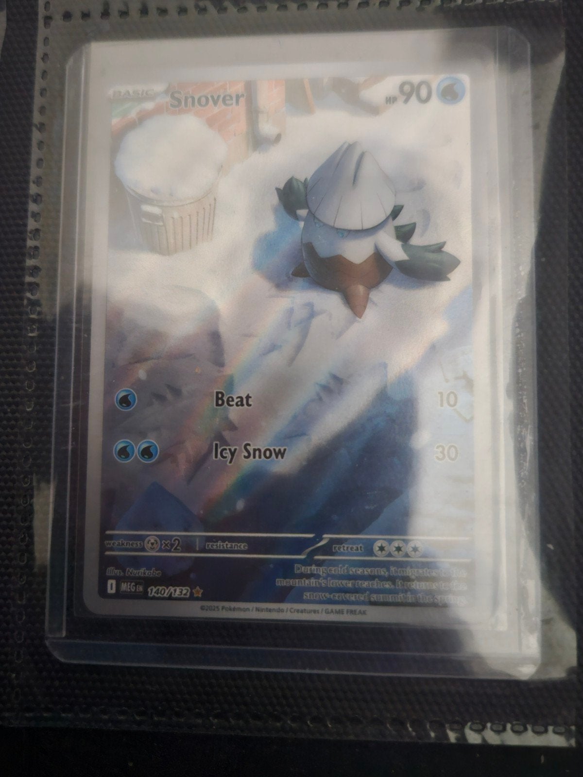 Pokemon Snover 140/132 Mega Evolution, Ophalen of Verzenden, Zo goed als nieuw, Losse kaart, Foil