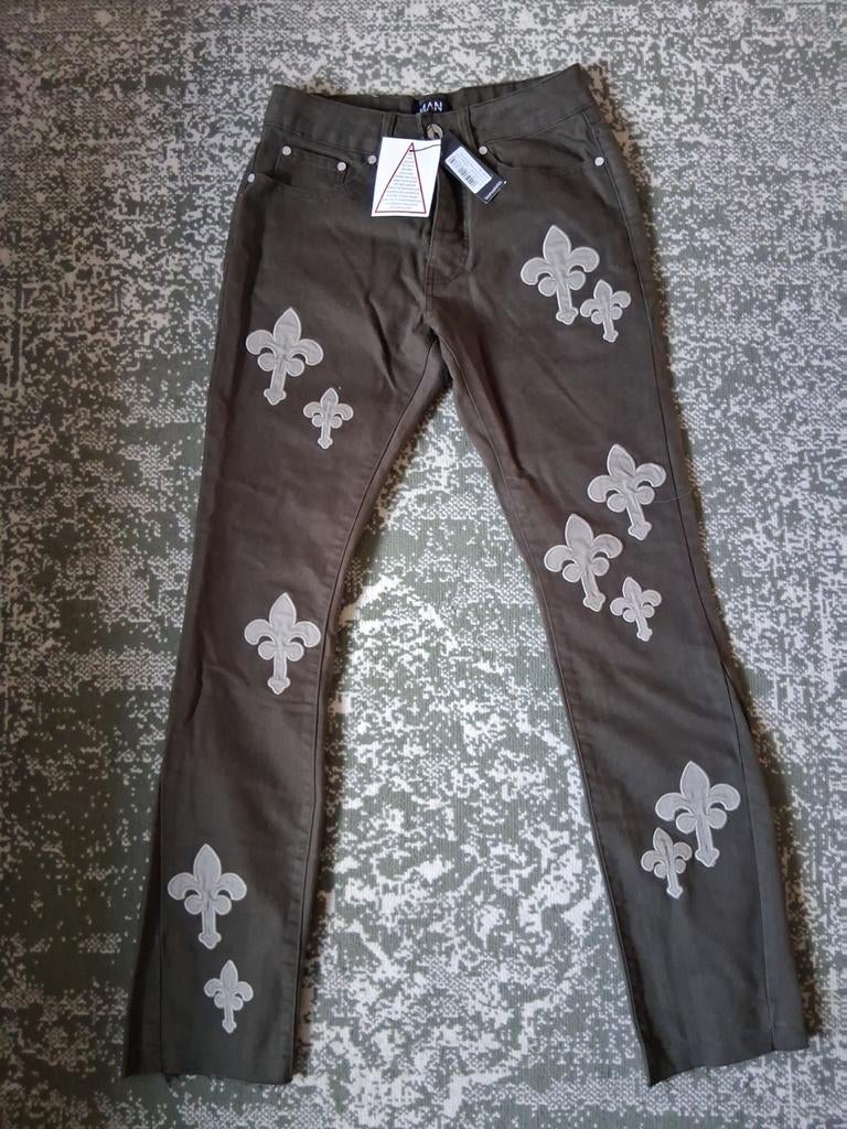 Heren jeans met fleur de lis patroon, Ophalen of Verzenden, Nieuw, W32 (confectie 46) of kleiner