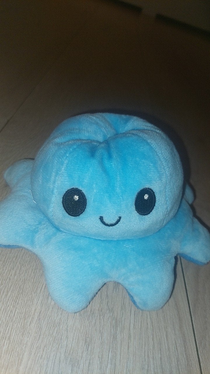 Omkeerbare Octopus Knuffel - Blauw/Lichtblauw, Ophalen of Verzenden