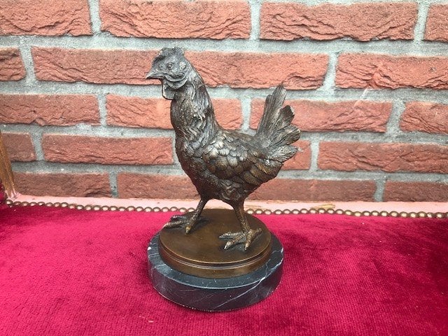 mooi bronzen beeld van een kip, Ophalen of Verzenden, Brons