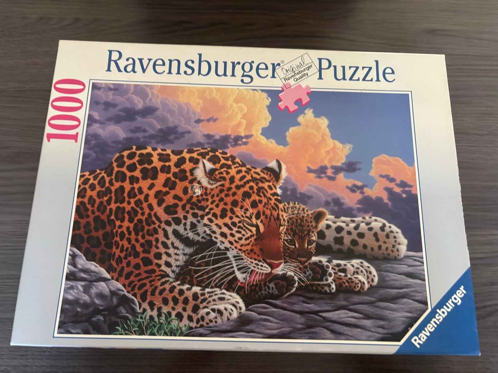 Ravensburger Legpuzzel 1000 stukjes - Luipaard met welp, Ophalen of Verzenden, 500 t/m 1500 stukjes, Gebruikt, Legpuzzel