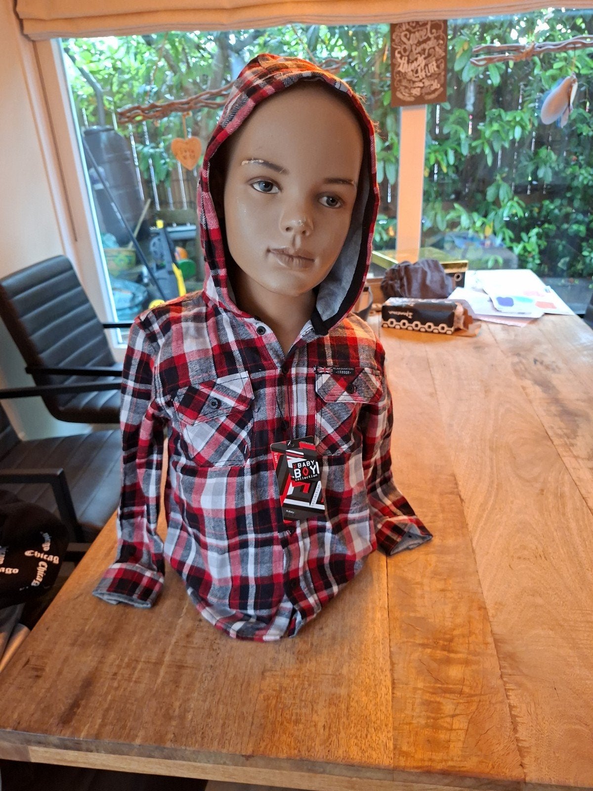 Geruit overhemd met capuchon voor jongens - Nieuw, Ophalen of Verzenden, Nieuw, McBaby Boy Collection, Jongen