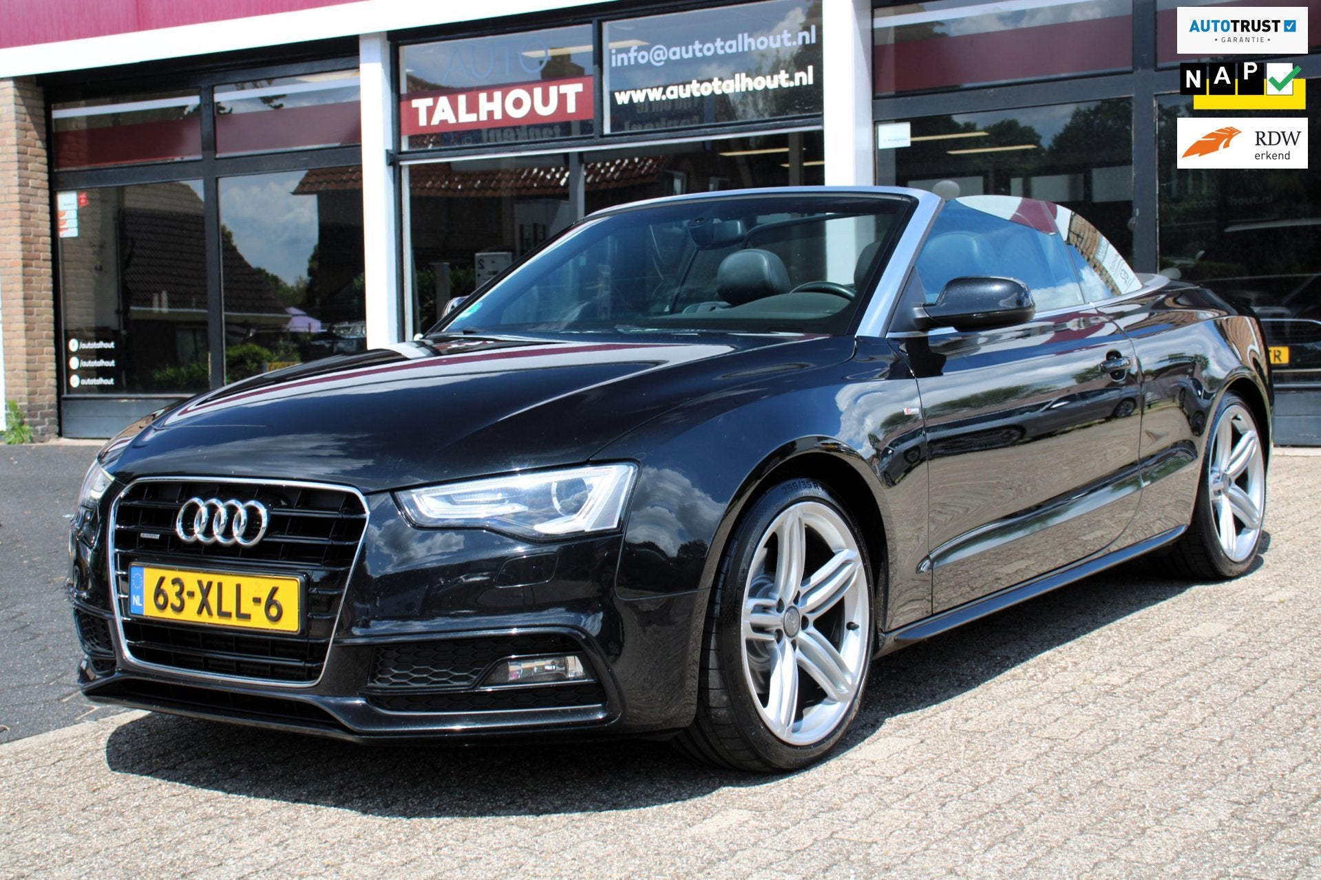 Audi A5 Cabriolet 2.0 TFSI quattro Pro Line S Cabrio Automaa, Auto's, Automaat, Euro 5, Gebruikt, Zwart