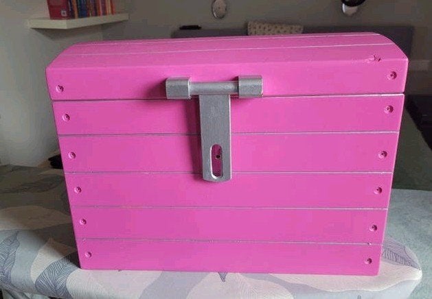 Roze opbergkist voor kinderkamer - Speelgoedkist, Ophalen, Gebruikt, 50 tot 100 cm, 5 – 50