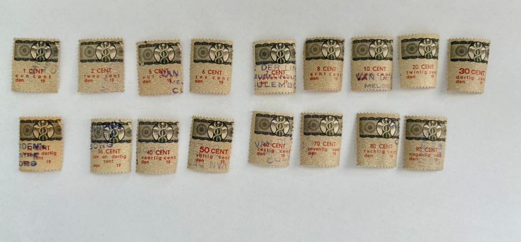 Serie fiscale zegels 1937 Nederland, Ophalen of Verzenden, T/m 1940, Gestempeld