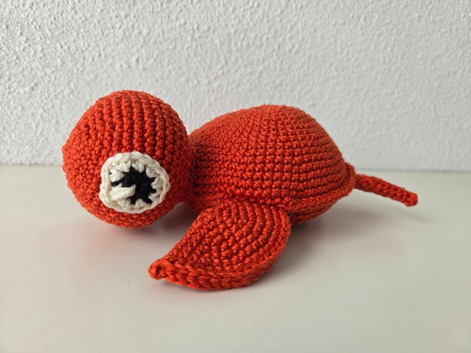 Gehaakte schildpad - roestkleur - circa 15cm, Oranje, Handgemaakt, Overige typen, Nieuw