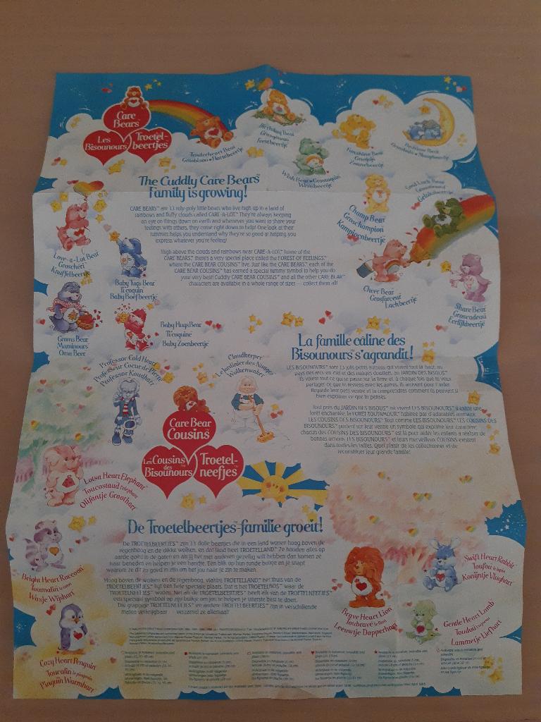 Care Bears - Troetelbeertjes : Folder Verzamelposter, Verzamelen, Poppetjes en Figuurtjes, Ophalen of Verzenden, Gebruikt