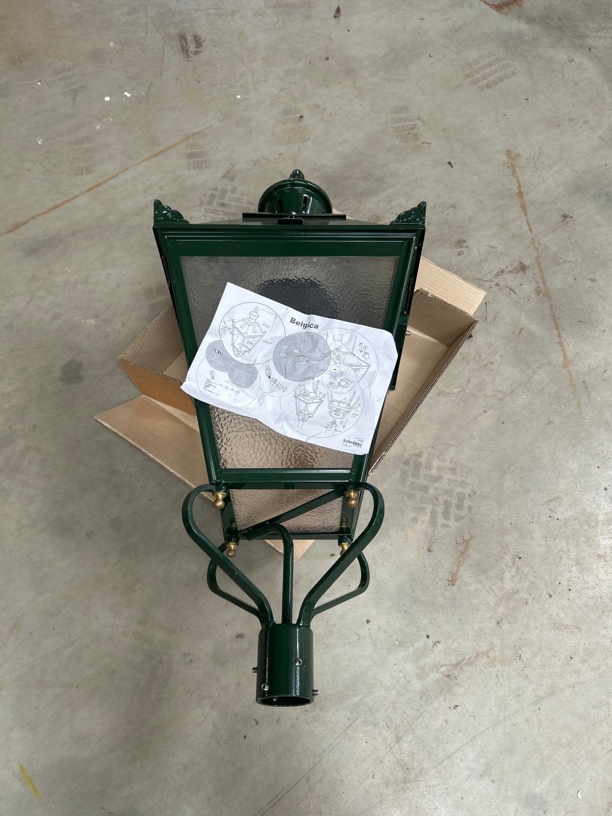 Nieuwe Belgica buitenlamp, donkergroen, IP44/IP66, Staal, Minder dan 50 watt, Overige typen, Nieuw