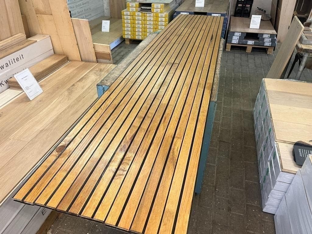 NOIR PRALINE Grenen hout 10x70, 2m60 voor wand of plafond, Ophalen of Verzenden, 75 m² of meer, Wit