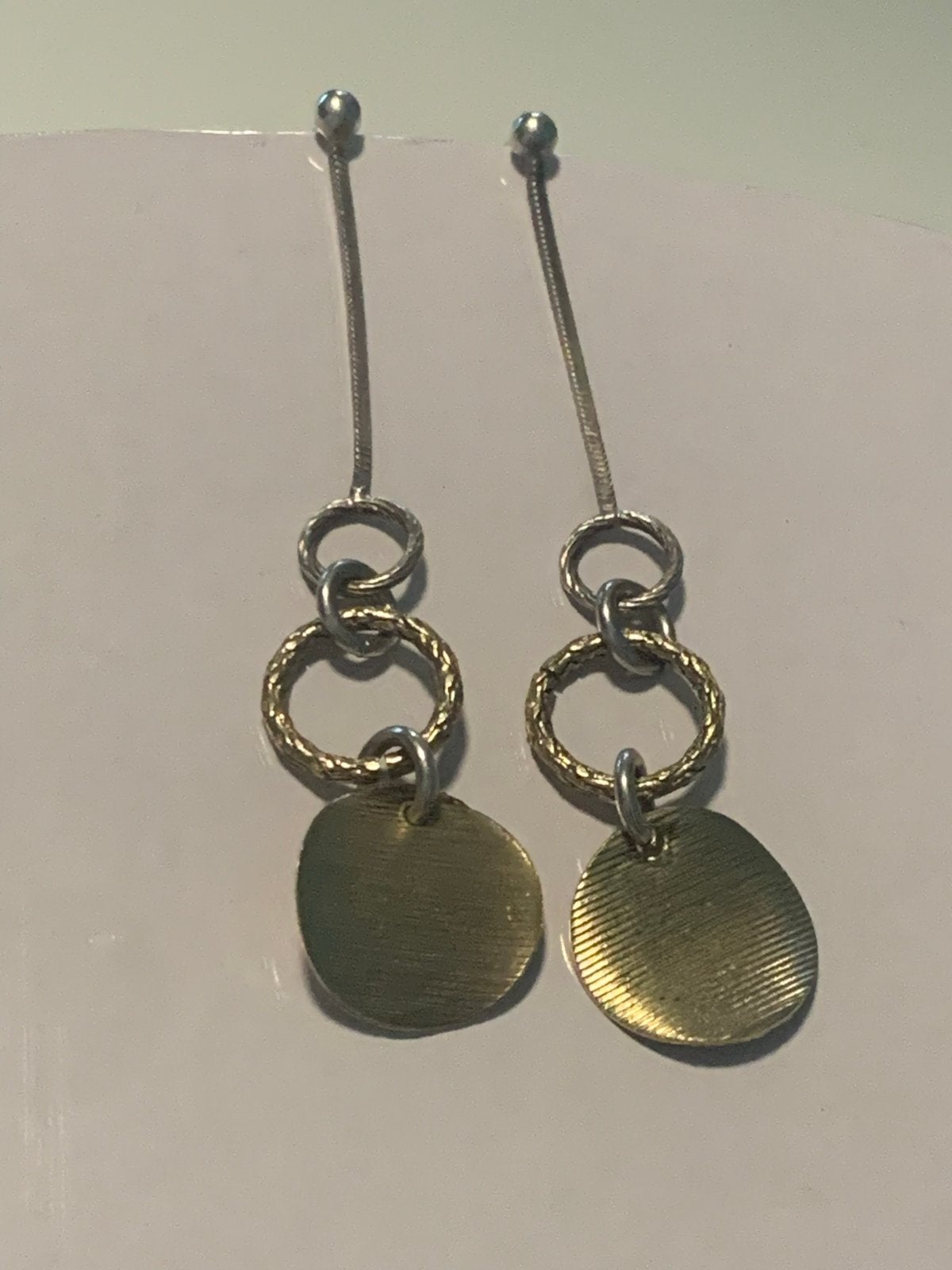 Authentieke Italiaanse 925 Zilveren Hangoorbellen, Ophalen, Hangers, Zo goed als nieuw, Goud