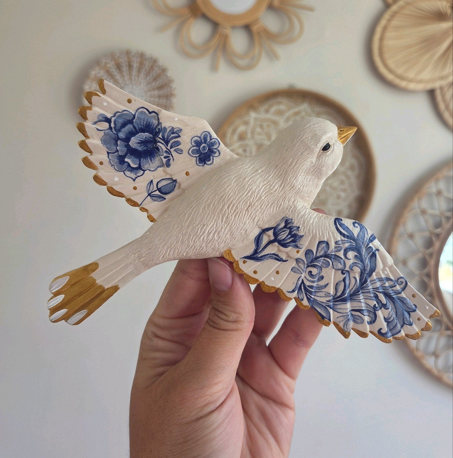 zwaluw wanddecoratie decoupage delftsblauw muurdecoratie, Ophalen of Verzenden, Nieuw, Wanddecoratie, Overige materialen