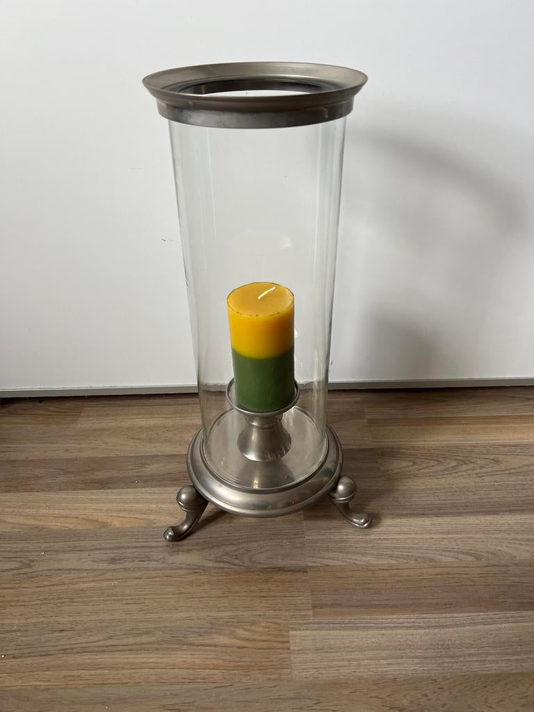 Groot windlicht van zwaar messing, Ophalen, Gebruikt, Overige kleuren, 50 tot 75 cm