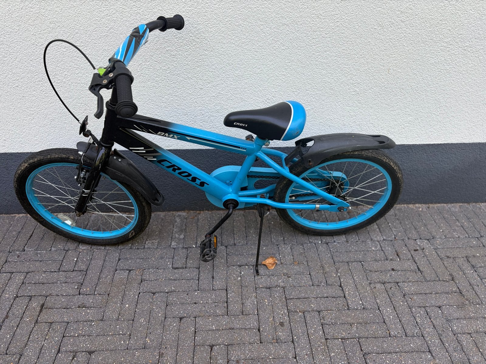 Stoere BMX Crossfiets 20 inch - Zwart/Blauw, Ophalen, Terugtraprem, Staal, V-brakes