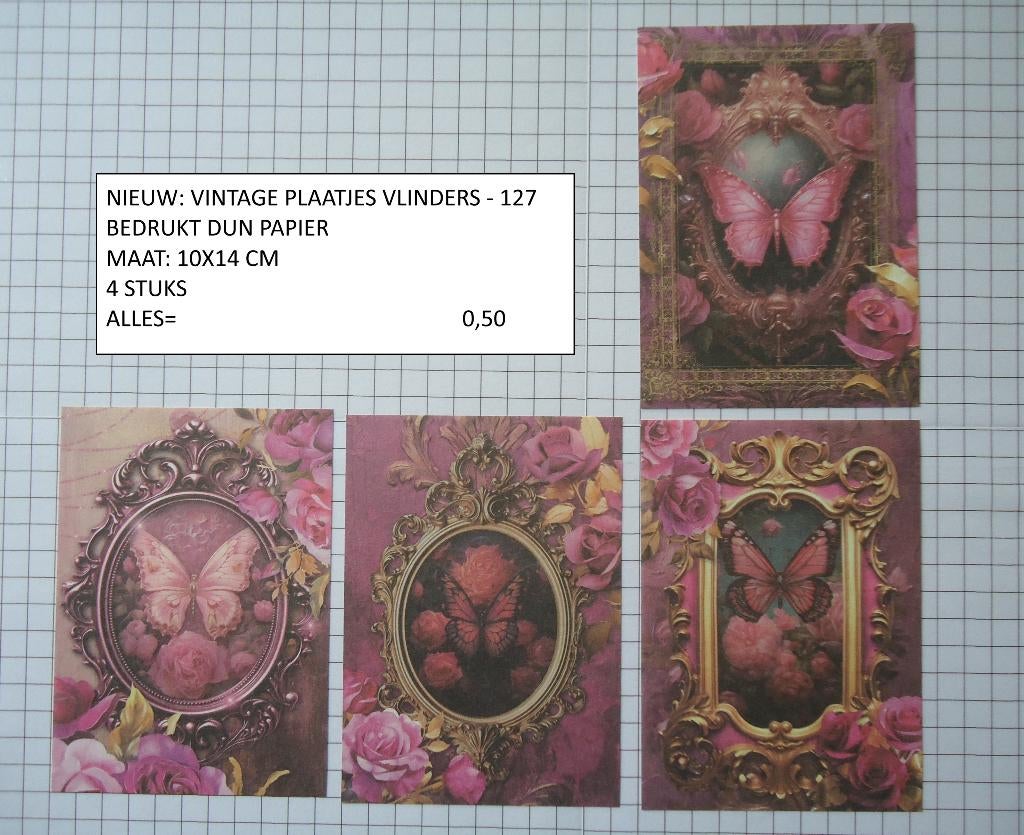 vintage plaatjes vlinders 127 ( alleen verzenden, Ophalen, Nieuw, Dieren, Knipvel