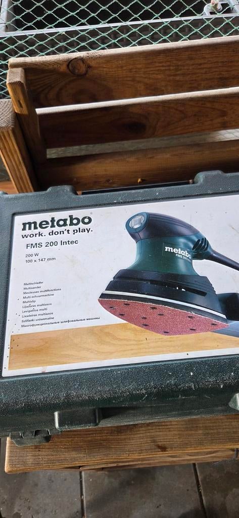 Metabo FMS 200 Intec schuurmachine met accessoires, Doe-het-zelf en Verbouw, Gereedschap | Schuurmachines, Ophalen, Zo goed als nieuw