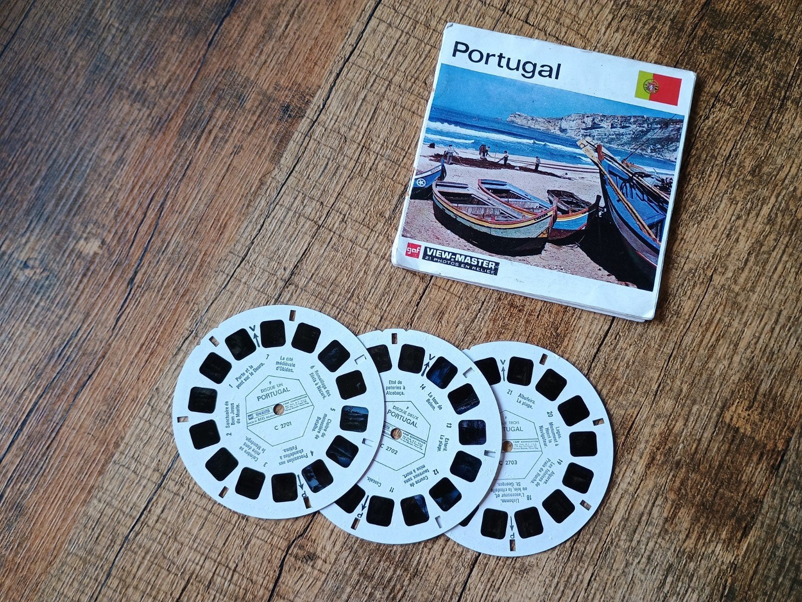 Oude Viewmaster schijfjes - Portugal - Franstalig, Ophalen of Verzenden, Gebruikt