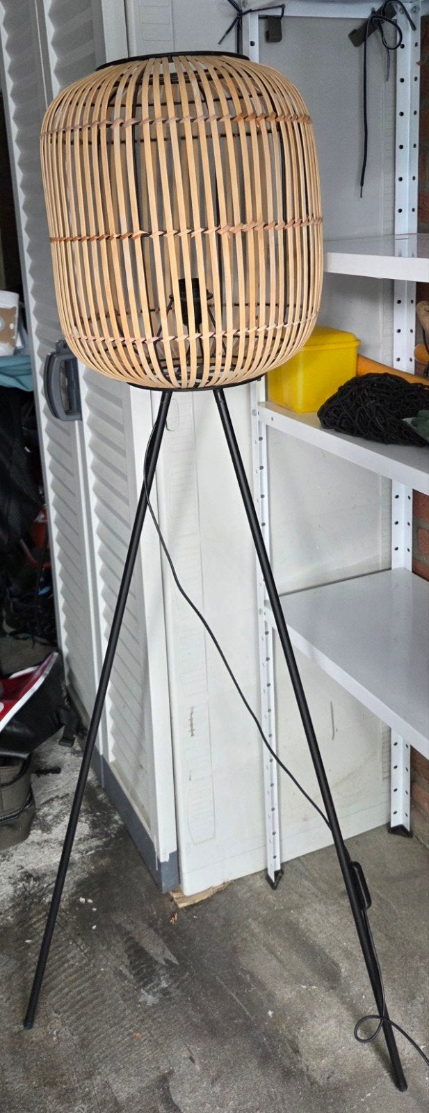 Staande lamp met bamboe kap - sfeervolle verlichting, Ophalen, Gebruikt, Bohemian, Modern, Scandinavisch, E27 (groot)