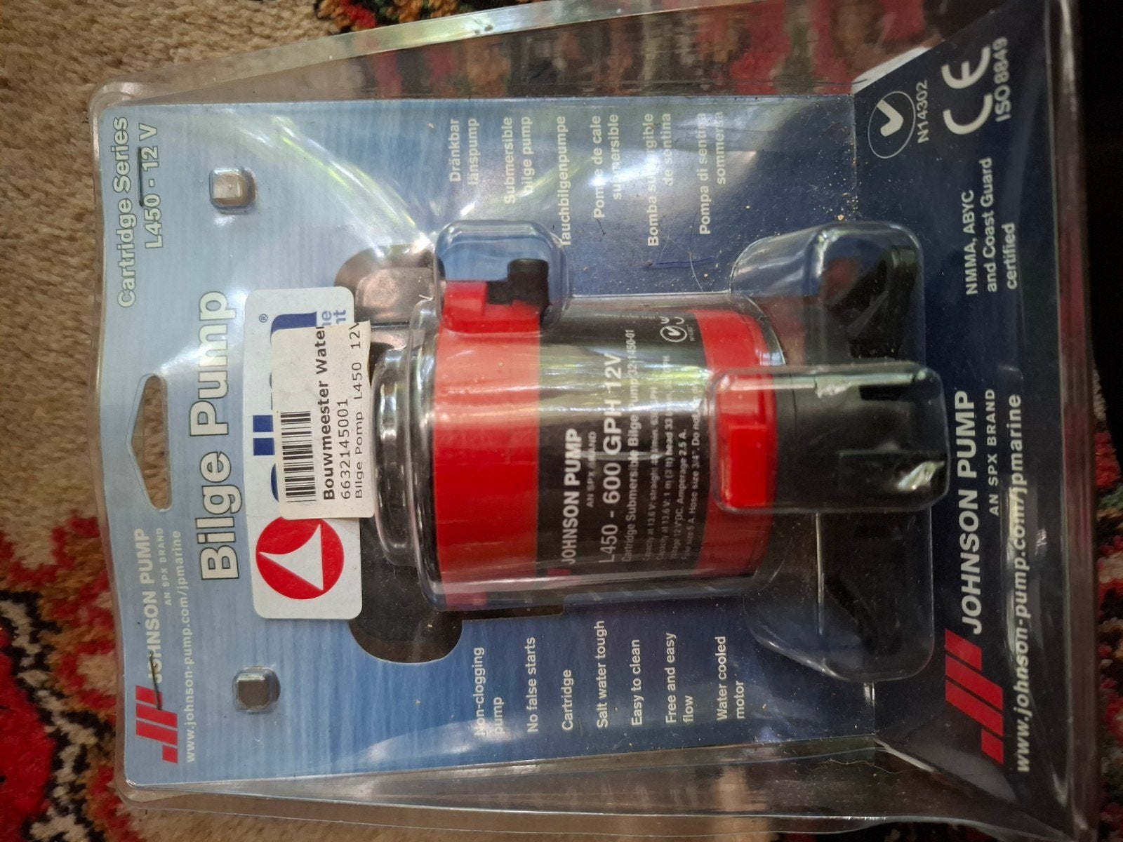 Johnson Bilgepomp L450 - 12V - Nieuw in verpakking, Ophalen, Nieuw, Motor en Techniek