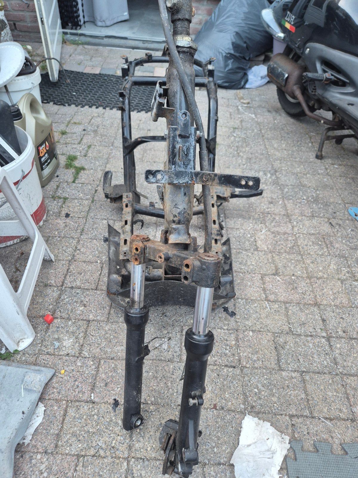 Turbho RP-50 Scooter Frame - Voorvork defect, zonder kabels, Fietsen en Brommers, Ophalen, Gebruikt, Frame, Overige merken