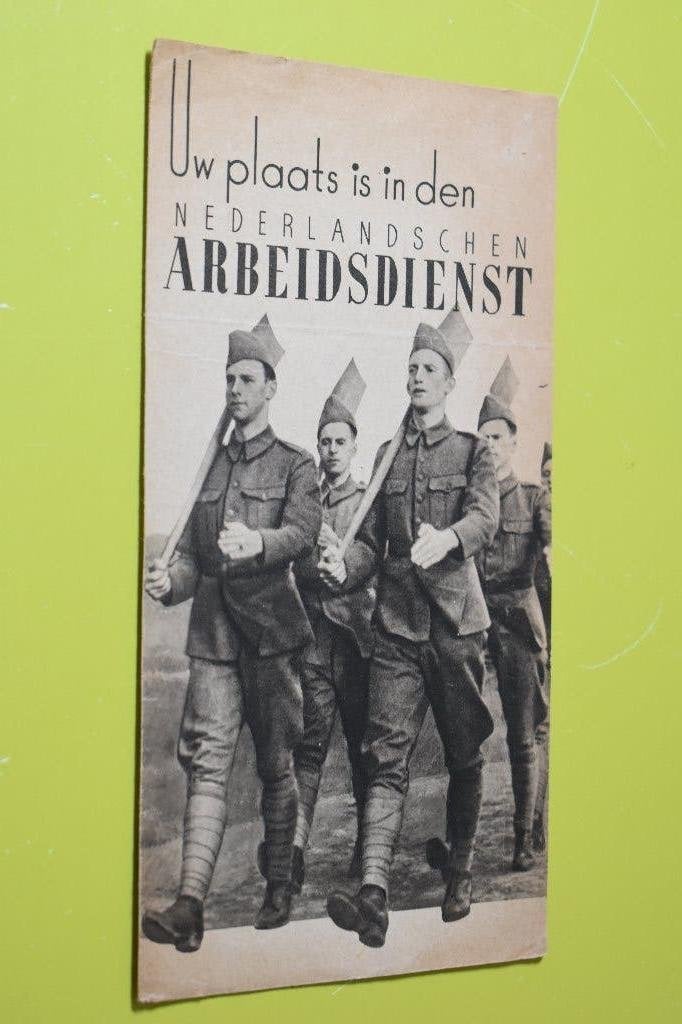 Nederlandschen Arbeidsdienst- wervingsfolder- (1941)-, Verzamelen, Ophalen of Verzenden, Overige soorten, Nederland, Overige typen