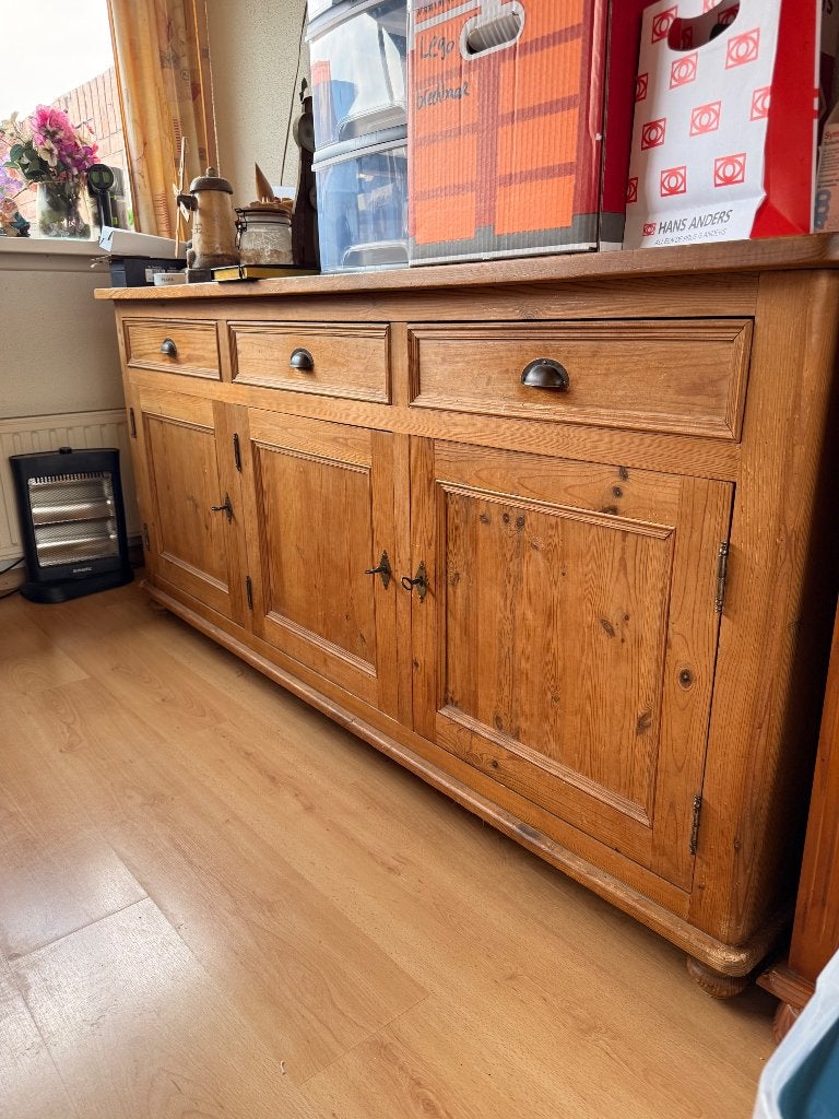 Houte Dressoir 190cm lang , 50cm breed, 86cm hoog, Huis en Inrichting, Kasten | Dressoirs, Ophalen, Gebruikt, Met deur(en), 150 tot 200 cm