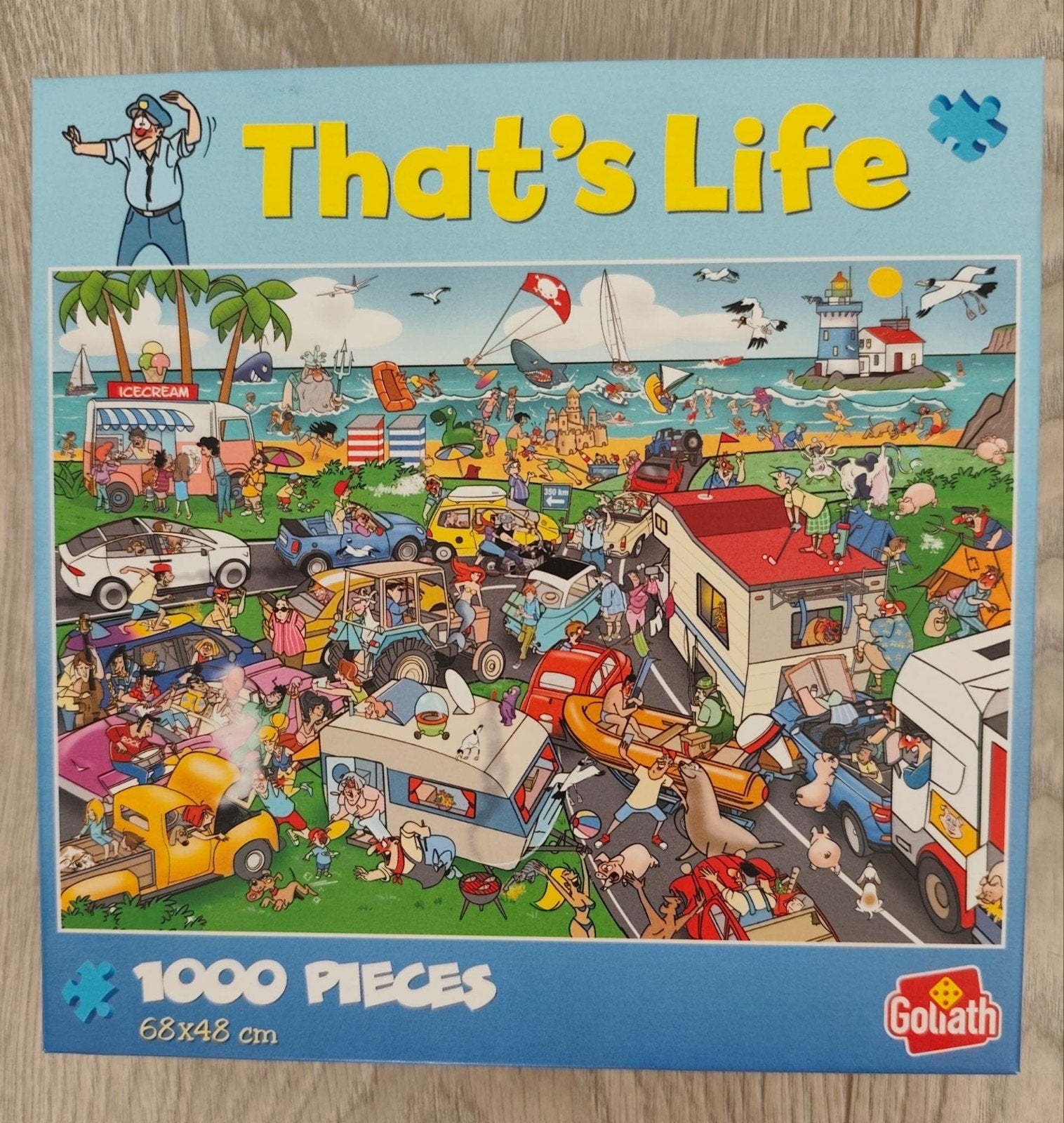 Legpuzzel 1000 stukjes "That's Life" - Camping, Ophalen of Verzenden, 500 t/m 1500 stukjes, Zo goed als nieuw, Legpuzzel