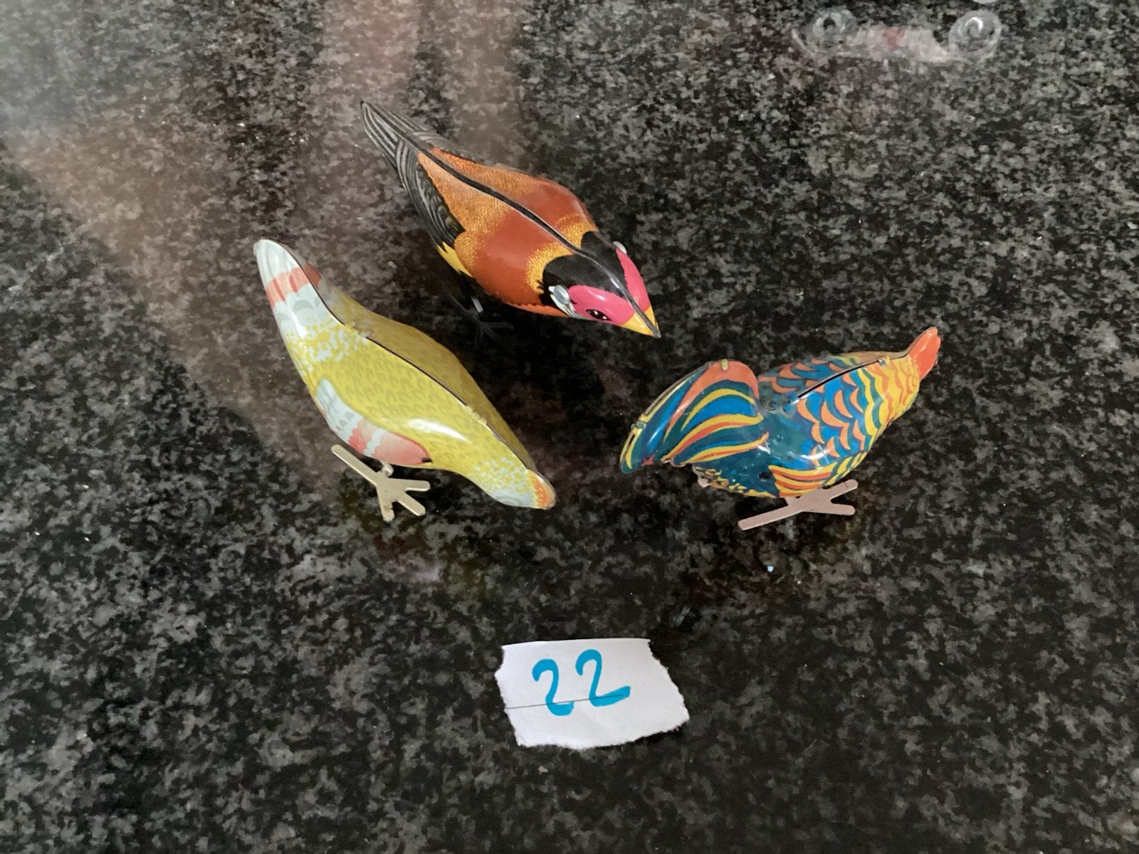 Set van 3 vintage blikken vogels - opwindbaar speelgoed, Ophalen of Verzenden