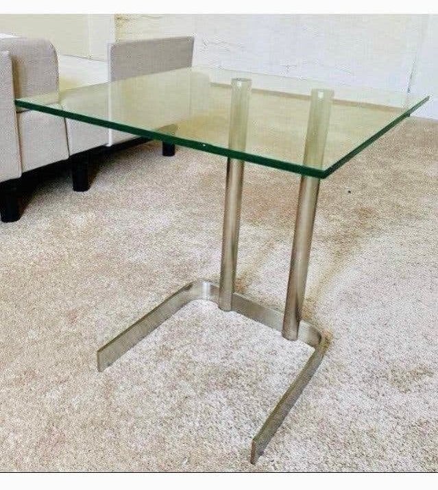 Groot formaat Geborsteld rvs veiligheidsglas post-modern, Ophalen, Zo goed als nieuw