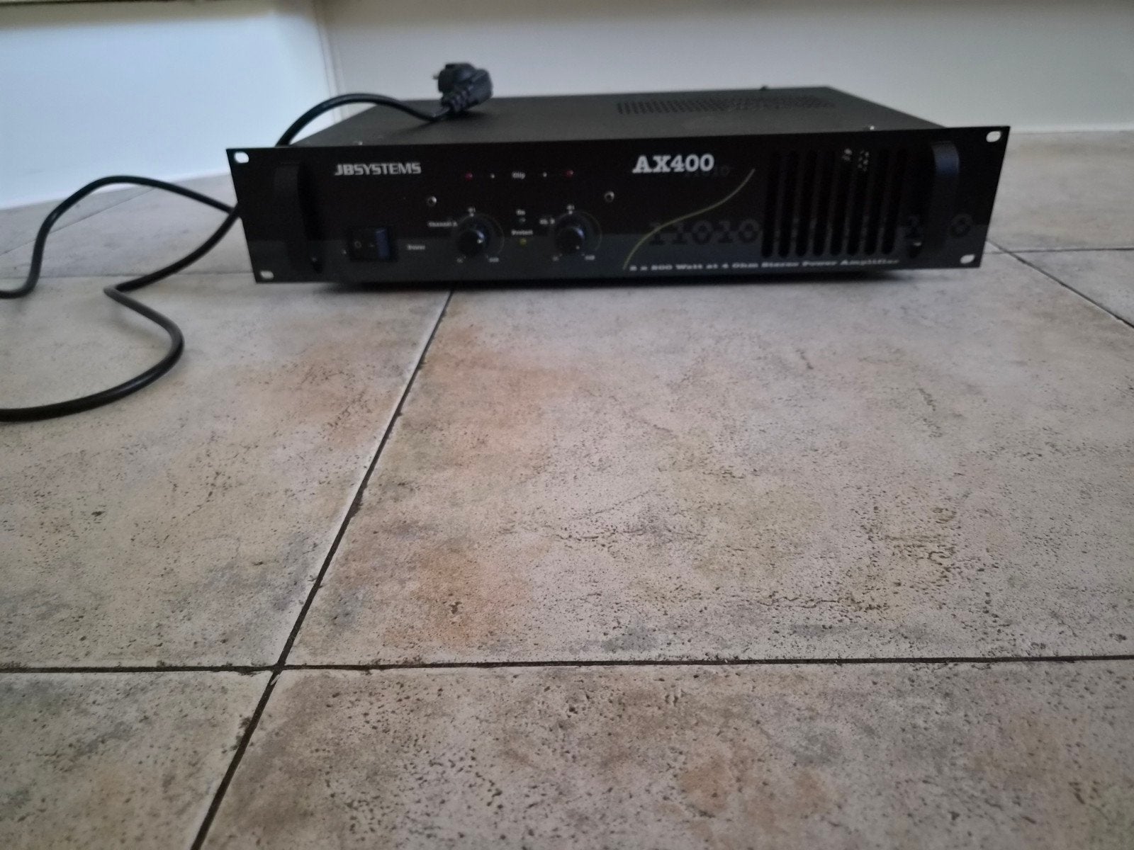 JB Systems AX400 Professionele Versterker (2x 200W) – Zgan!, Zo goed als nieuw, 120 watt of meer, Stereo, Ophalen