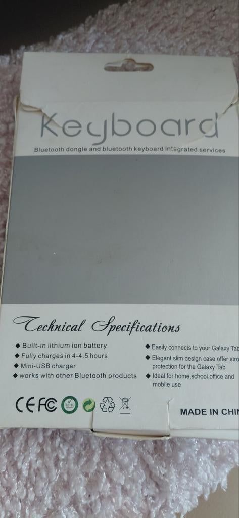 Bluetooth toetsenbord met hoes voor Samsung Galaxy Tab, Onbekend, Nieuw, Ophalen of Verzenden, Draadloos