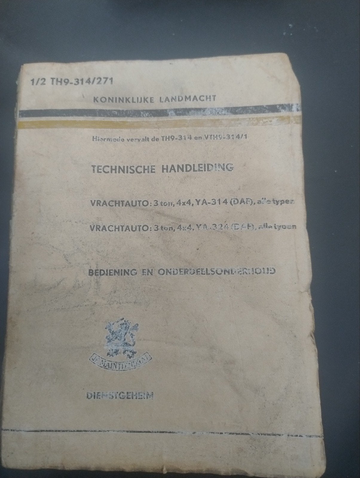 🔴 Technische handleiding vrachtwagens DAF YA 314/324, Verzamelen, Militaria | Algemeen, Ophalen of Verzenden, Landmacht, Nederland