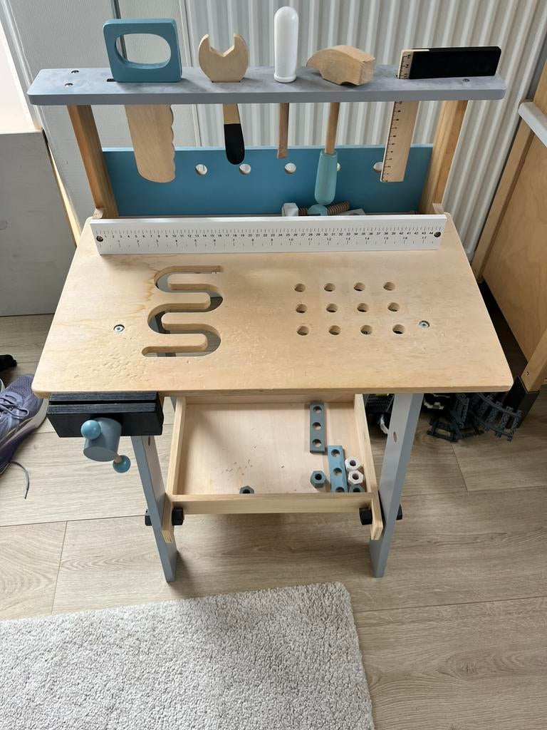 Houten werkbank voor kinderen, Little Dutch, Ophalen of Verzenden, Gebruikt, Meubelstuk of Keukentje