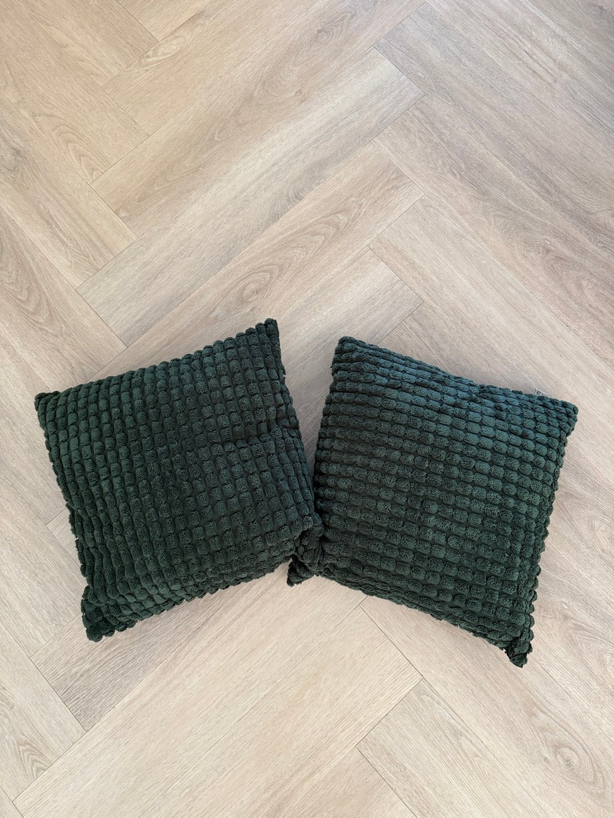 Dutch Decor Sierkussens - Groen (Set van 2), Huis en Inrichting, Inclusief binnenkussen, Vierkant, Ophalen of Verzenden, Zo goed als nieuw